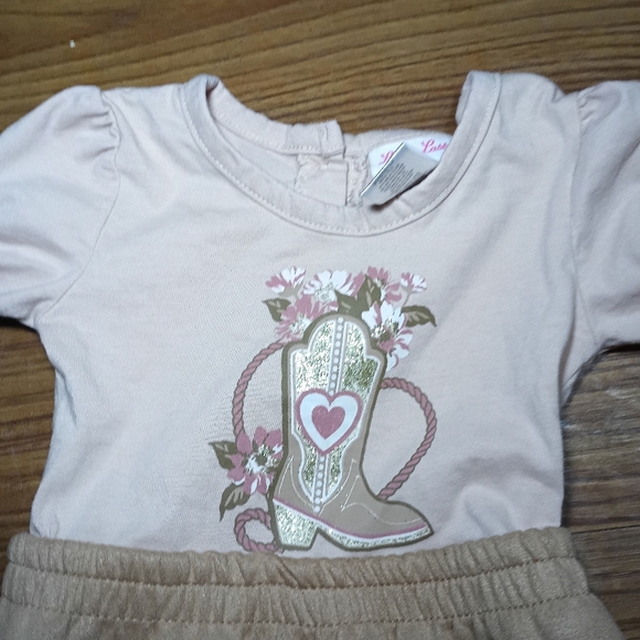 Little Lass Toddler Girl 2T Western Cowgirl One Piece Dress Pink Boot Ruffles - Picture 3 of 5